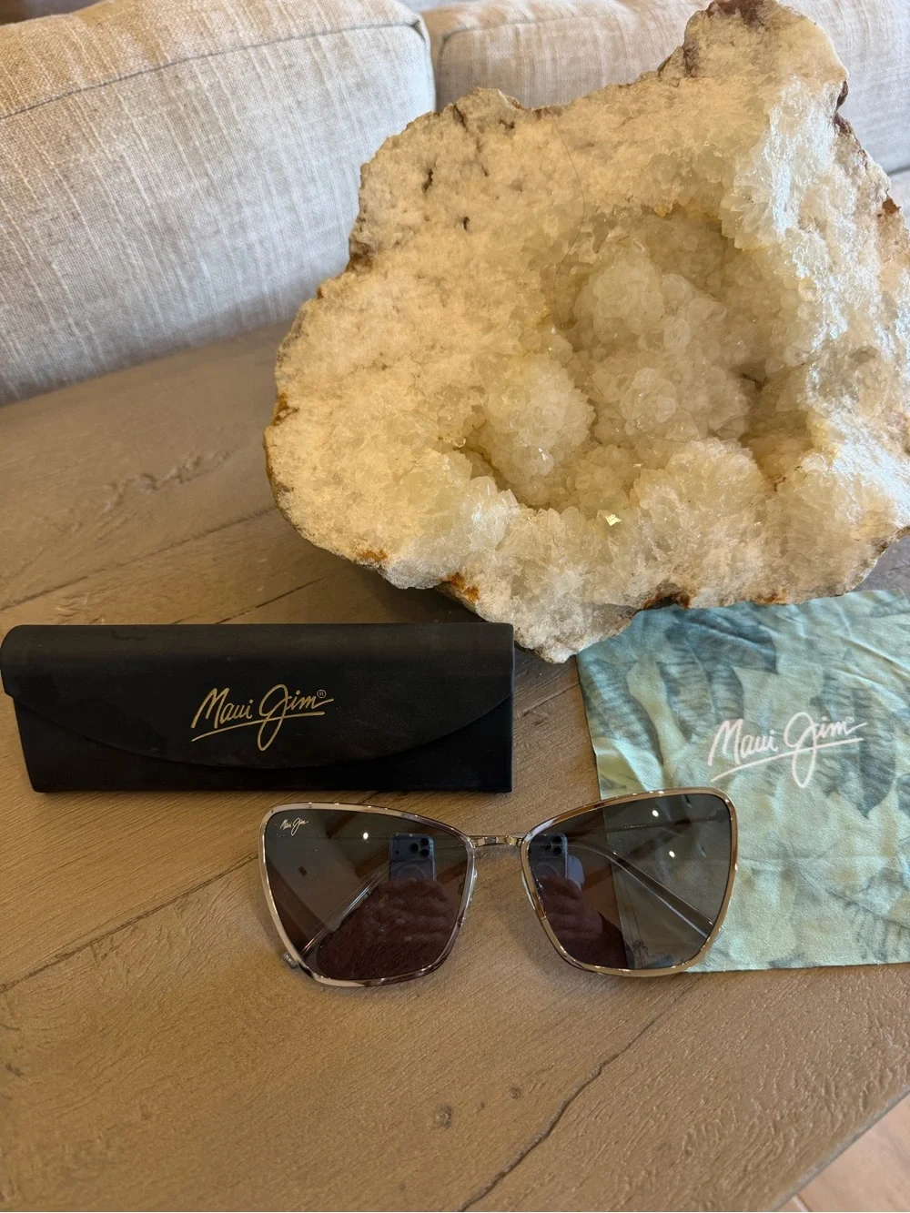 MAUI JIM Puakenikeni POLARIZED Sunglasses STG-SG Super Thin Frame Gray Womens
